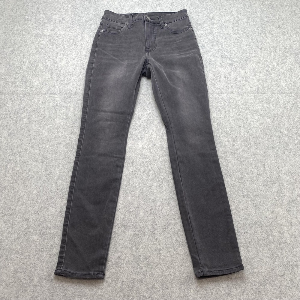 Lucky Brand Uni Fit Skinny Jeans Womens 2 25x26 Gray Charcoal Stretch Ankle